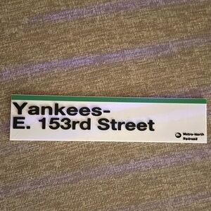 Yankees metro north STATION STOP 
Street Station New York City subway sign #nyc